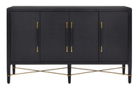Currey and Company - 3000-0037 - Sideboard - Verona Collection - Black Lacquered Linen/Champagne