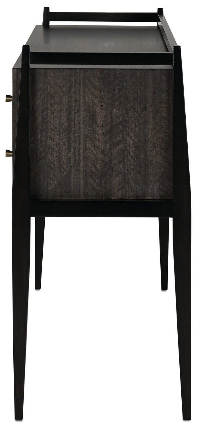 Currey and Company - 3000-0046 - Console Table - Selig Collection - Dark Mink/Riverstone Gray/Polished Brass