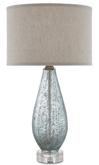 Currey and Company - 6000-0181 - One Light Table Lamp - Optimist Collection - Pale Blue Speckle/Clear