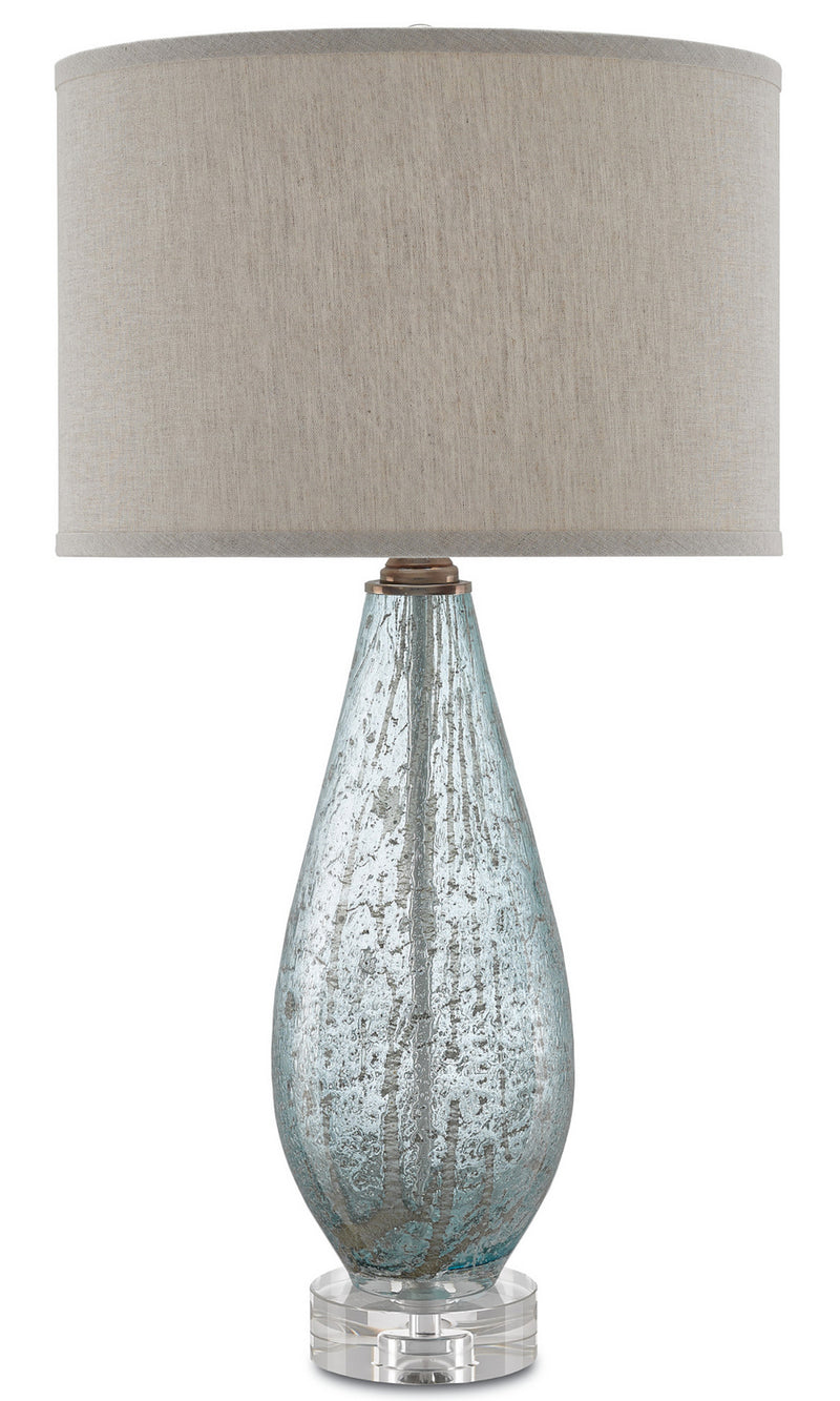 Currey and Company - 6000-0181 - One Light Table Lamp - Optimist Collection - Pale Blue Speckle/Clear