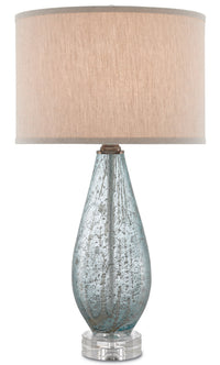 Currey and Company - 6000-0181 - One Light Table Lamp - Optimist Collection - Pale Blue Speckle/Clear