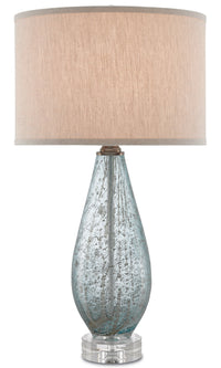Currey and Company - 6000-0181 - One Light Table Lamp - Optimist Collection - Pale Blue Speckle/Clear