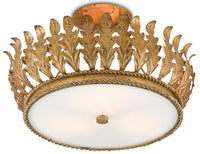 Currey and Company - 9999-0024 - Three Light Semi-Flush Mount - Biddulph - Gold Leaf