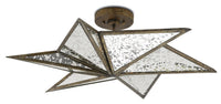 Currey and Company - 9999-0031 - Three Light Semi-Flush Mount - Stargazer - Antique Mirror/Pyrite Bronze