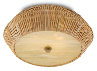 Currey and Company - 9999-0033 - Two Light Flush Mount - Antibes Collection - Natural/Honey Beige