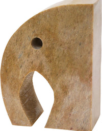 Design Shop Elephant Soapstone Green Pack of 2 Bookends, 4" L w x 5" H