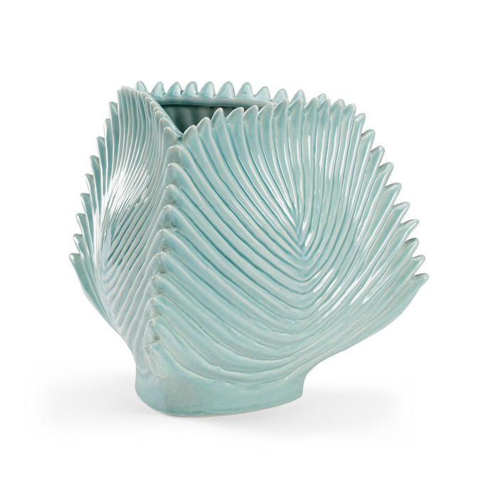 Chelsea House Palm Leaf Vase - Seafoam