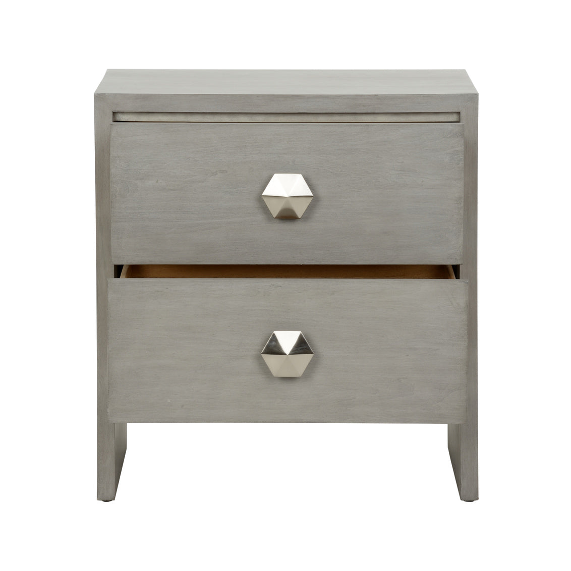 Chelsea House Moxy Bedside Table 2 Drawer - Gray