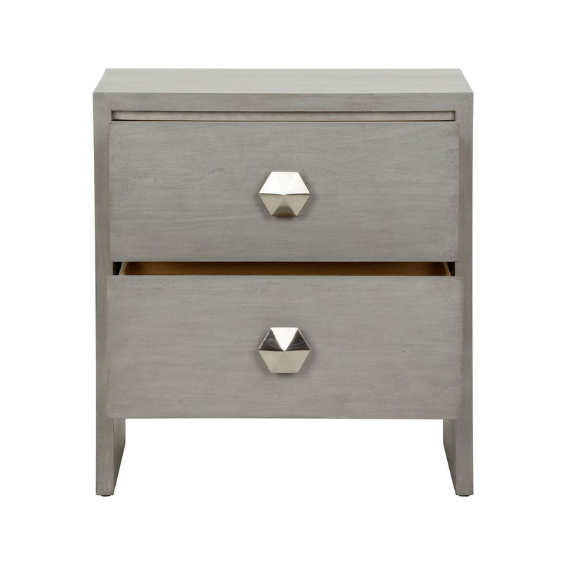 Chelsea House Moxy Bedside Table 2 Drawer - Gray
