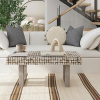 Design Shop Coconut Shell Coffee Table With U-Shaped Legs, 40"W, White