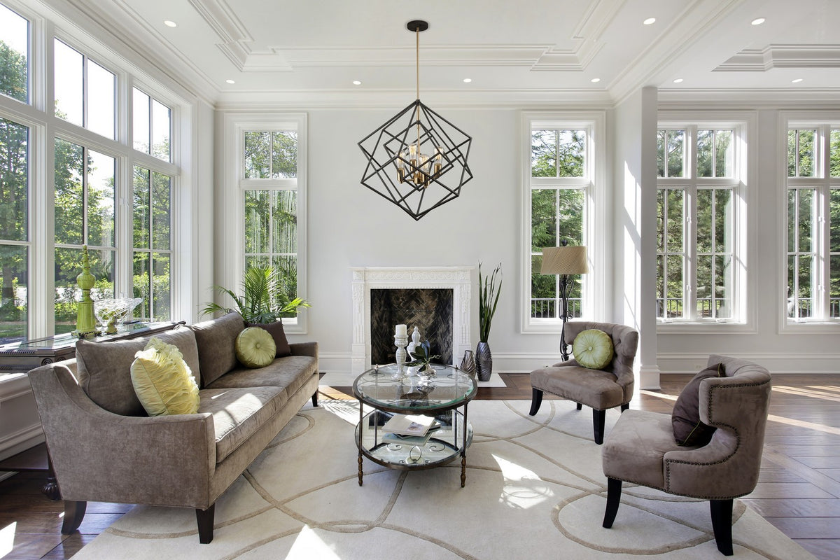 Artcraft - AC11114 - Four Light Chandelier - Artistry - Matte Black & Harvest Brass