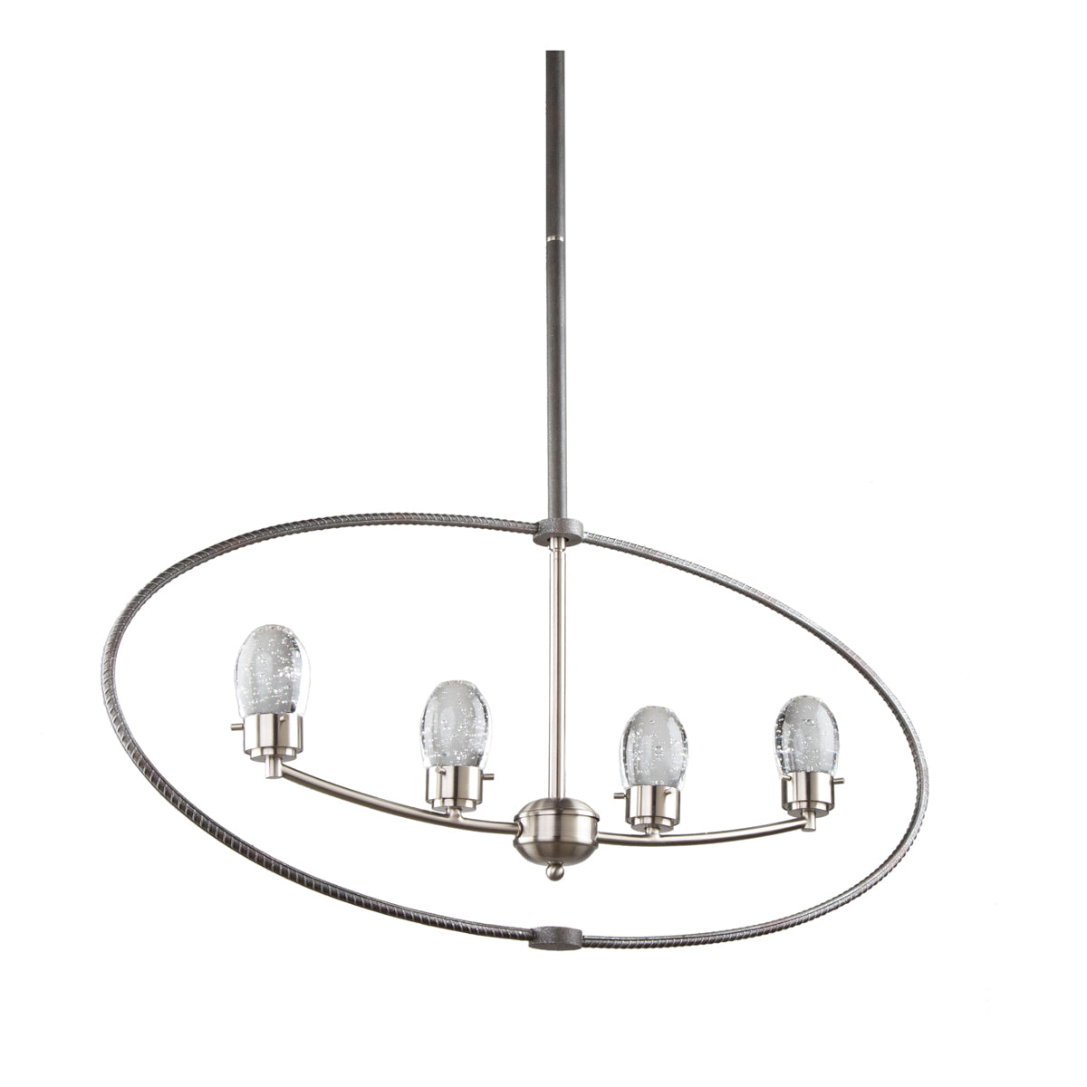 Artcraft LED Chandelier from the Kingsford collection in Slate & brushed nickel finish