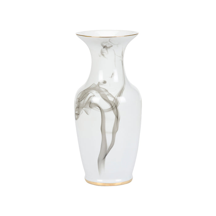 Decorative vase with abstract design on a white background