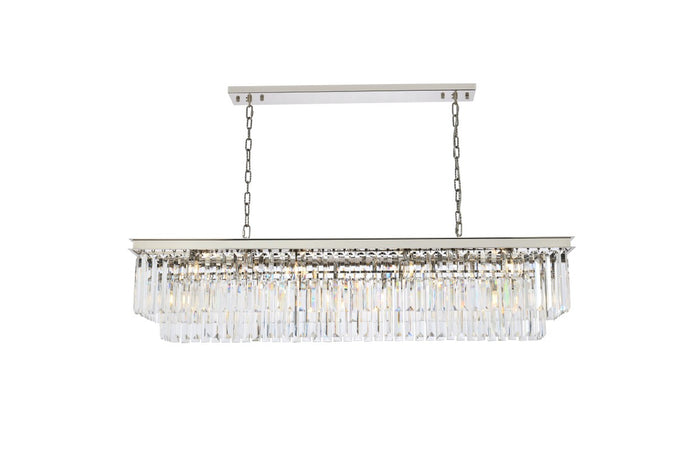 Elegant Lighting 12 Light Chandelier from the Sydney collection in Polished Nickel finish