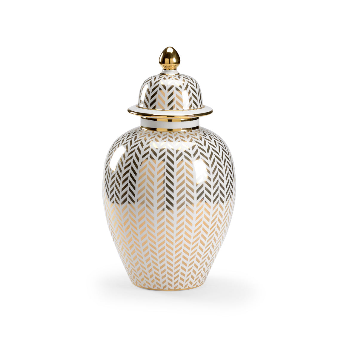 Chelsea House Herringbone Coverd Urn - Gold