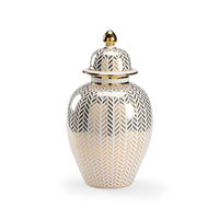 Chelsea House Herringbone Coverd Urn - Gold