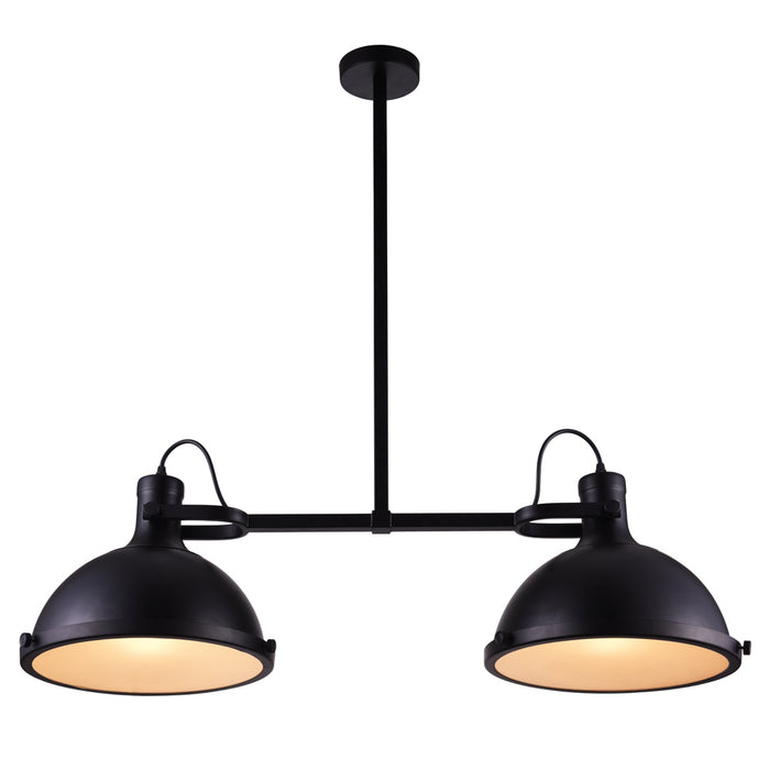 CWI Lighting Two Light Island Chandelier from the Strum collection in Black finish