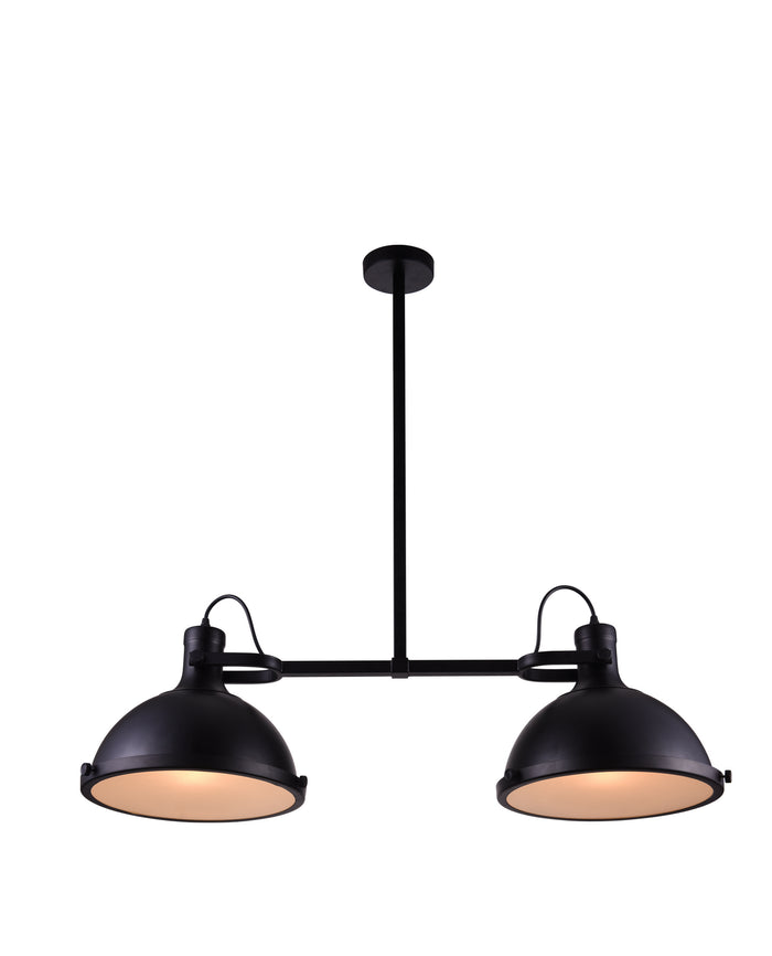 CWI Lighting Two Light Island Chandelier from the Strum collection in Black finish