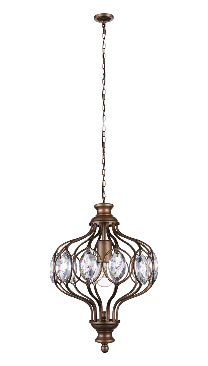 CWI Lighting One Light Chandelier from the Altair collection in Antique Bronze finish