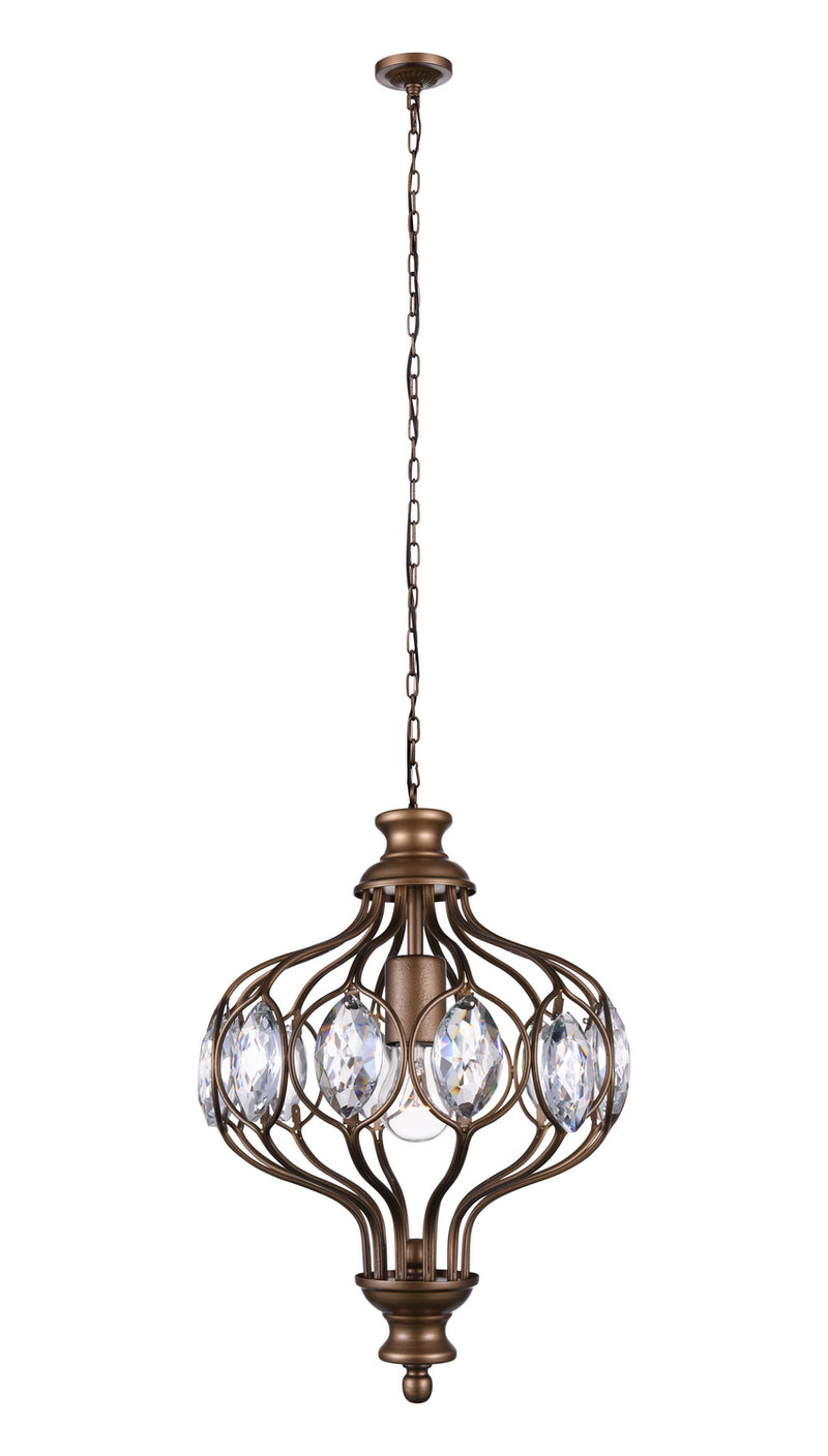 CWI Lighting One Light Chandelier from the Altair collection in Antique Bronze finish