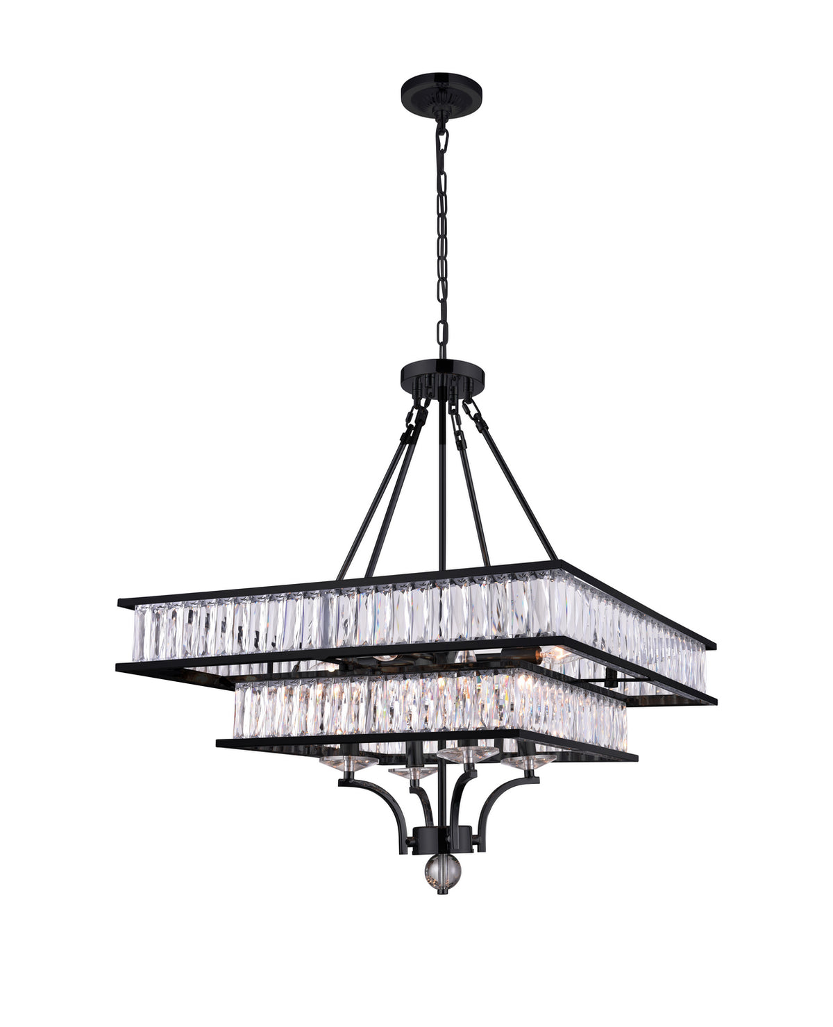 CWI Lighting Eight Light Chandelier from the Shalia collection in Black finish