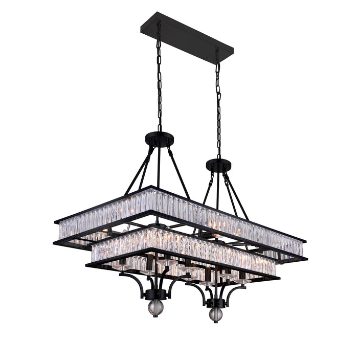 CWI Lighting 16 Light Island Chandelier from the Shalia collection in Black finish