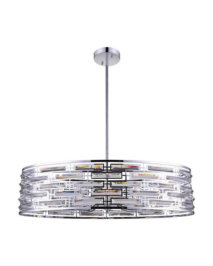 CWI Lighting Eight Light Island Chandelier from the Petia collection in Chrome finish