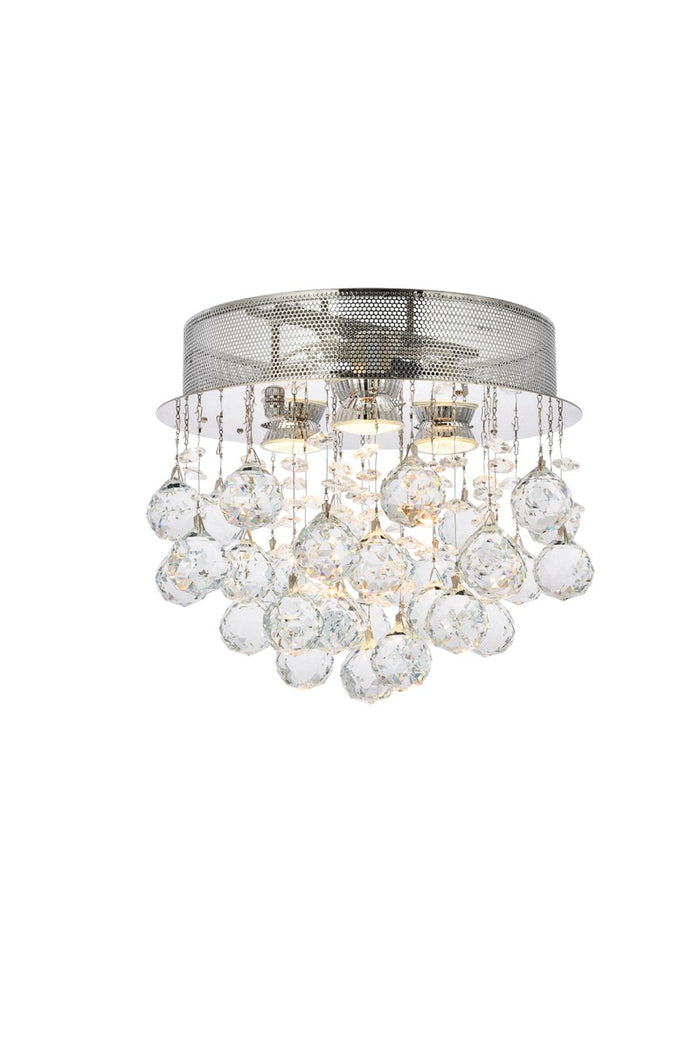 Elegant Lighting Three Light Flush Mount from the Galaxy collection in Chrome finish