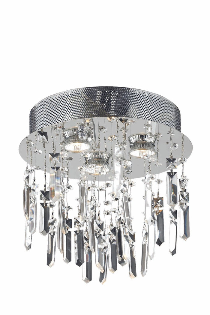 Elegant Lighting Three Light Flush Mount from the Galaxy collection in Chrome finish