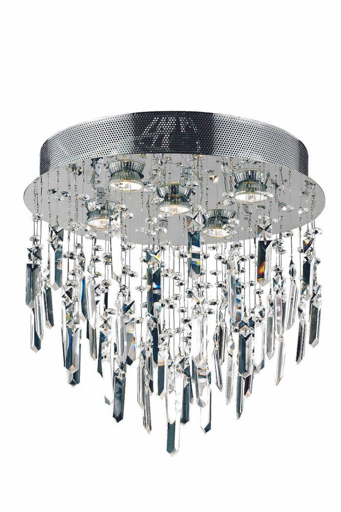 Elegant Lighting Five Light Flush Mount from the Galaxy collection in Chrome finish
