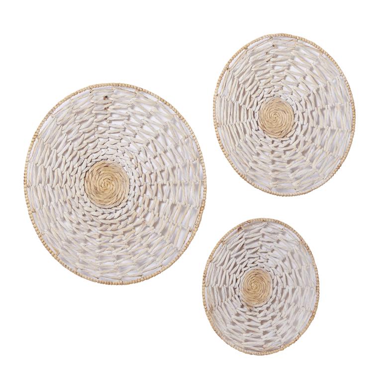 Design Shop  Cream Seagrass Plate Handmade Woven Basket Wall Decor