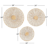 Design Shop  Cream Seagrass Plate Handmade Woven Basket Wall Decor