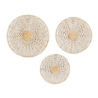 Design Shop  Cream Seagrass Plate Handmade Woven Basket Wall Decor