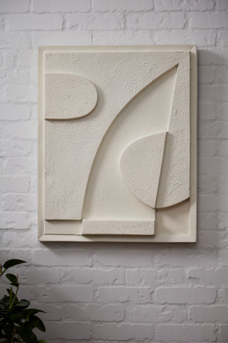 Design Shop White Oneiro Wall Art Curves, 19.25" X 23.75".