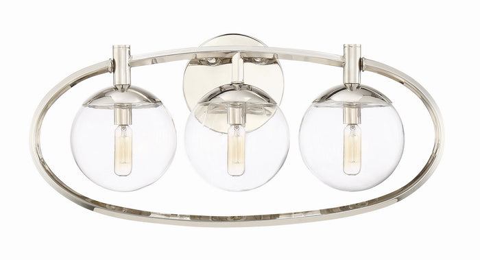 Craftmade Three Light Vanity from the Piltz collection in Polished Nickel finish