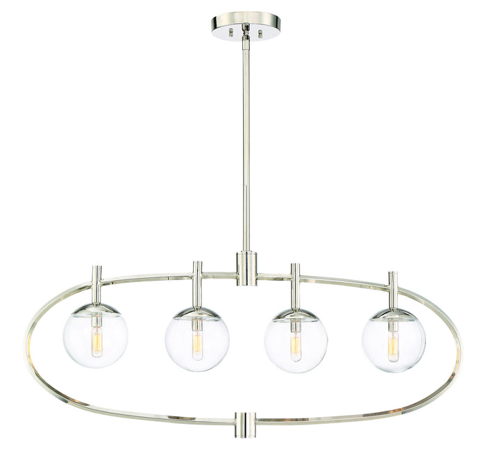 Craftmade Four Light Island Pendant from the Piltz collection in Polished Nickel finish
