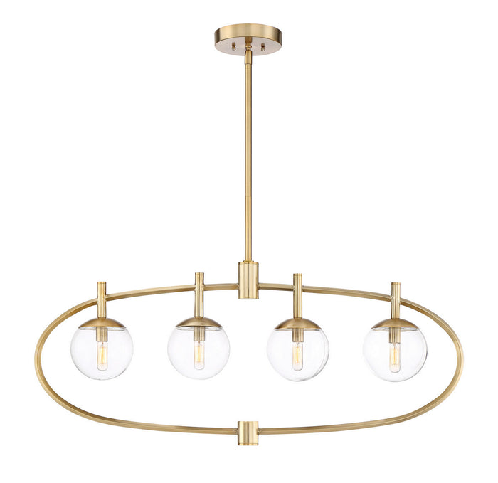 Craftmade Four Light Island Pendant from the Piltz collection in Satin Brass finish