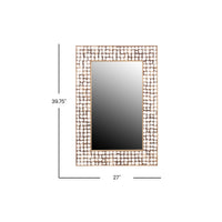 Design Shop Hampton Rectangle Coconut Shell Mirror, 26"H, White Patina