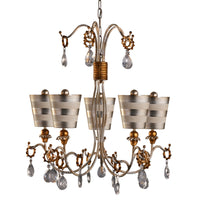 Lucas + McKearn - CH1038-S - Five Light Chandelier - Tivoli - Cream Patina With Silver And Gold