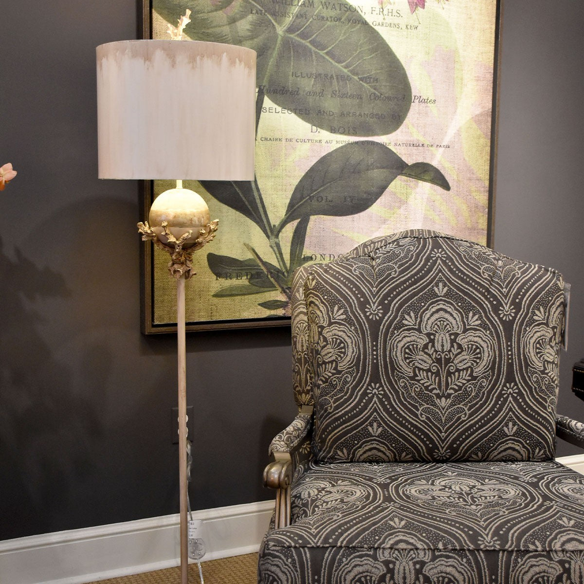 Lucas + McKearn - FL1183 - Two Light Floor Lamp - Trellis - Putty With Silver Leaf