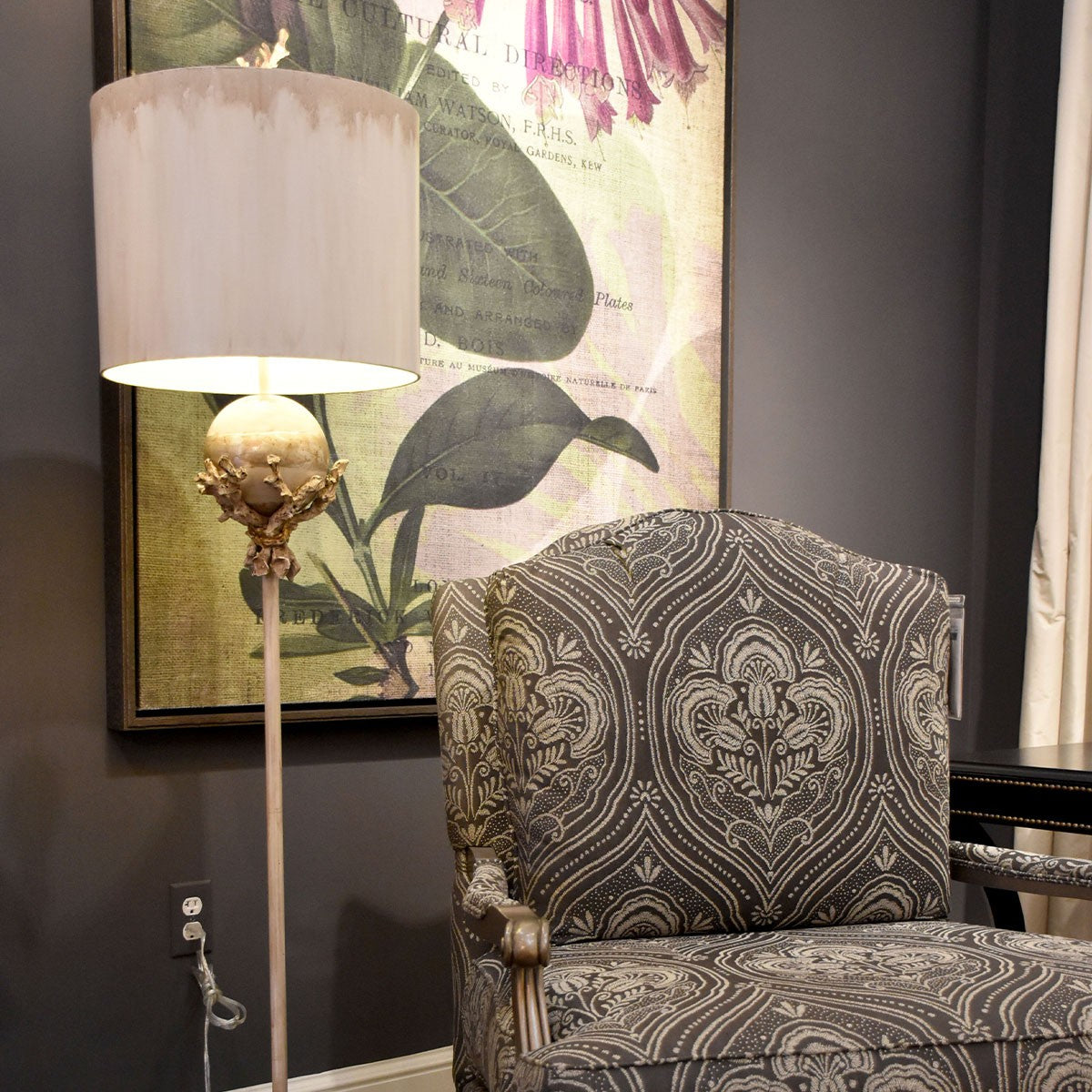 Lucas + McKearn - FL1183 - Two Light Floor Lamp - Trellis - Putty With Silver Leaf