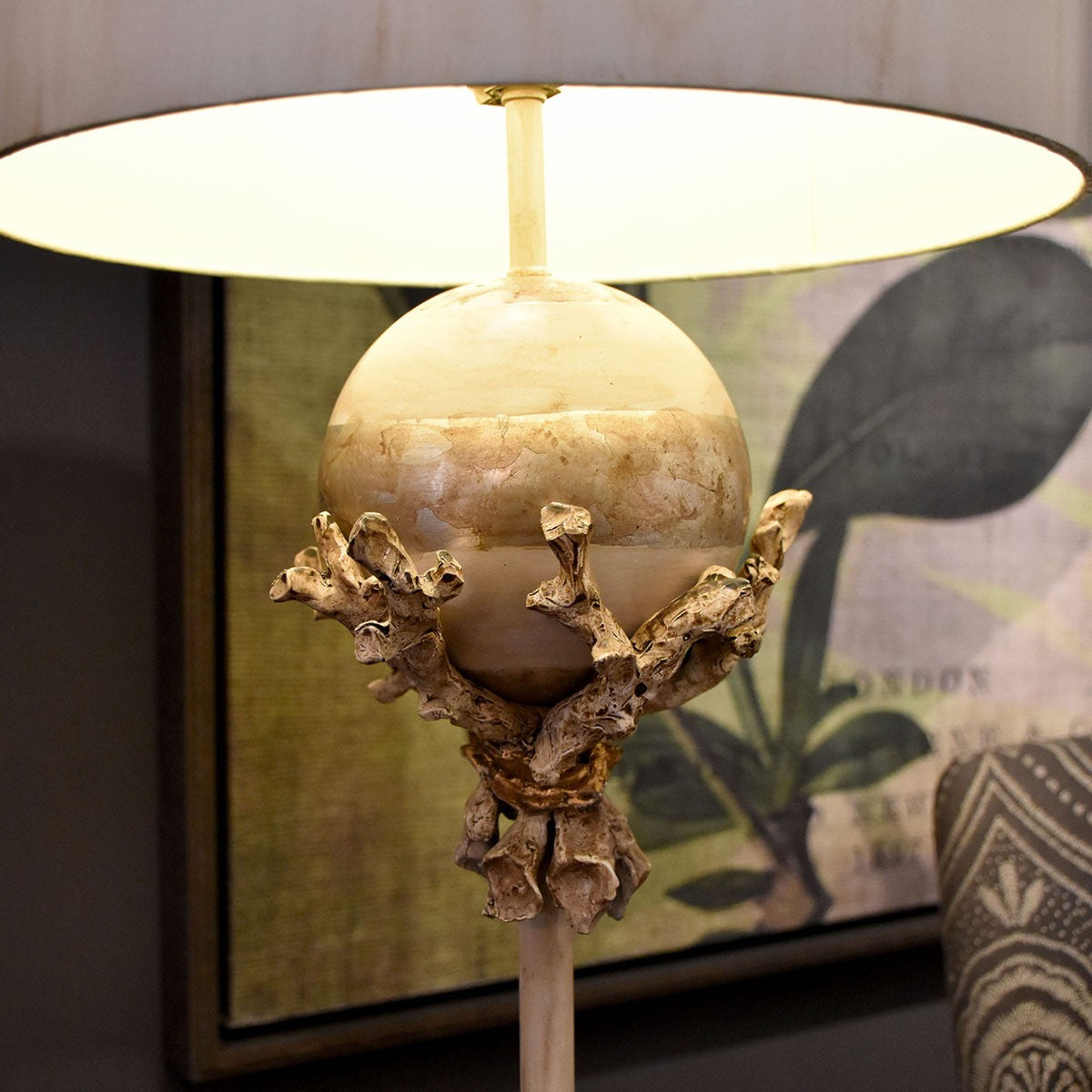 Lucas + McKearn - FL1183 - Two Light Floor Lamp - Trellis - Putty With Silver Leaf