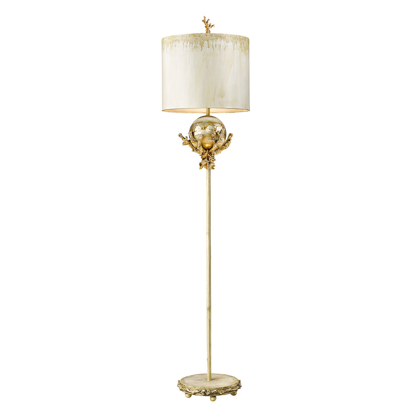 Lucas + McKearn One Light Floor Lamp from the Trellis collection in Putty/Silver Leaf finish