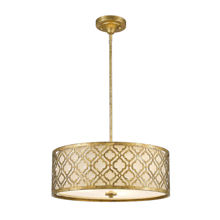 Lucas + McKearn Three Light Pendant/Semi Flush from the Arabella collection in Distressed Gold finish