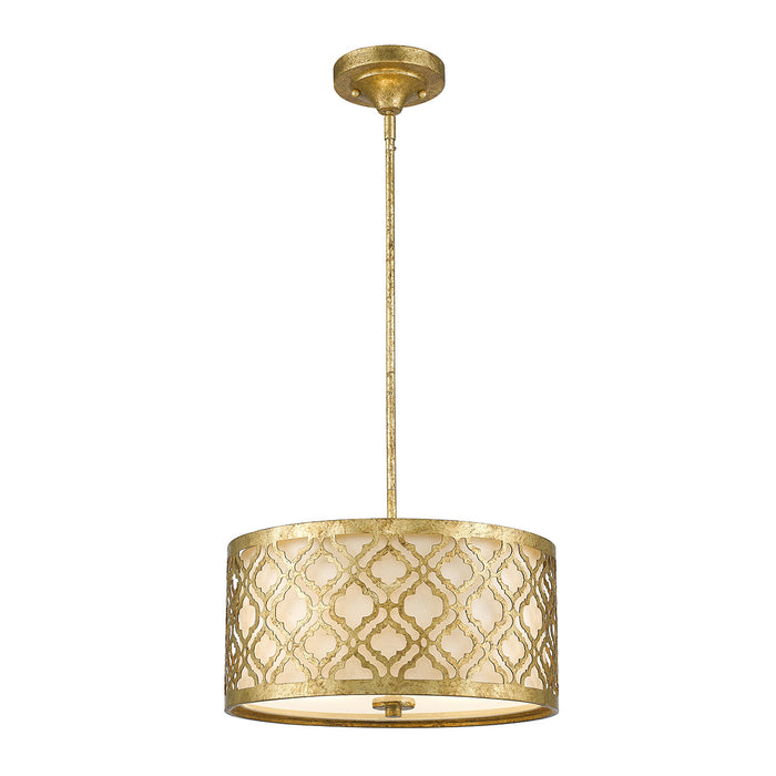 Lucas + McKearn Two Light Island Pendant from the Arabella collection in Distressed Gold finish