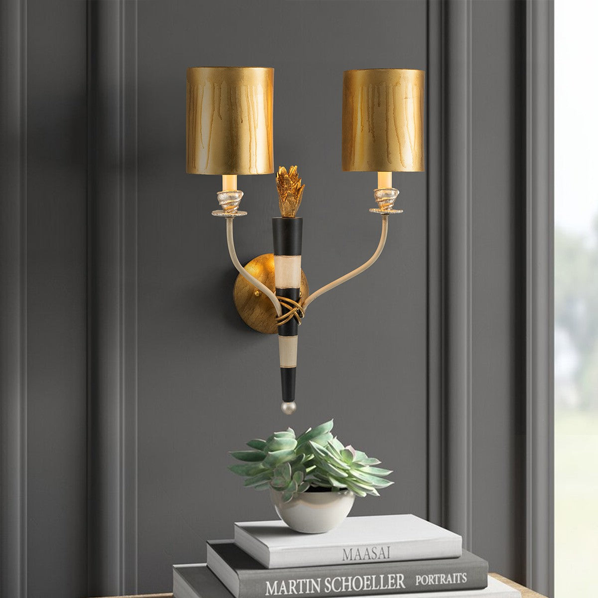 Lucas + McKearn - SC1027-2 - Two Light Wall Sconce - Flambeau - Black