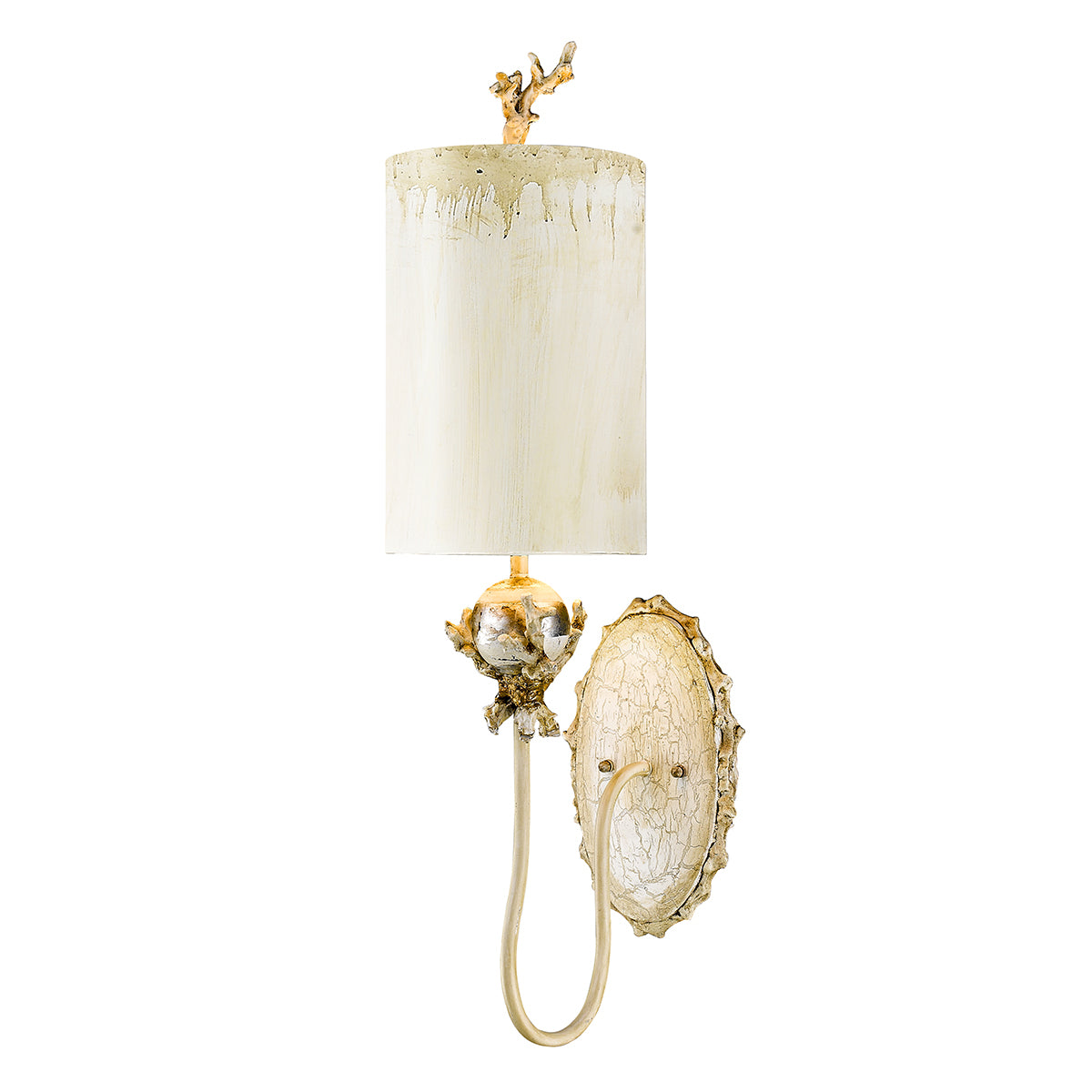 Lucas + McKearn - SC1238 - One Light Wall Sconce - Trellis - Putty Patina and Silver Leaf