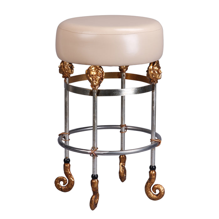 Lucas + McKearn Bar Stool from the Armory collection in Chrome/Gold finish