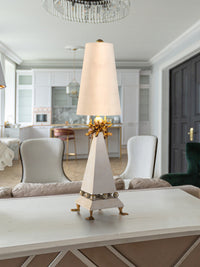 Lucas + McKearn - TA1001 - One Light Table Lamp - Leda - Cream Patina With Gold Leaf