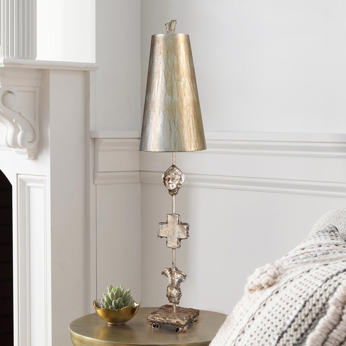 Lucas + McKearn - TA1014 - One Light Buffet Lamp - Fragment - Silver Leaf